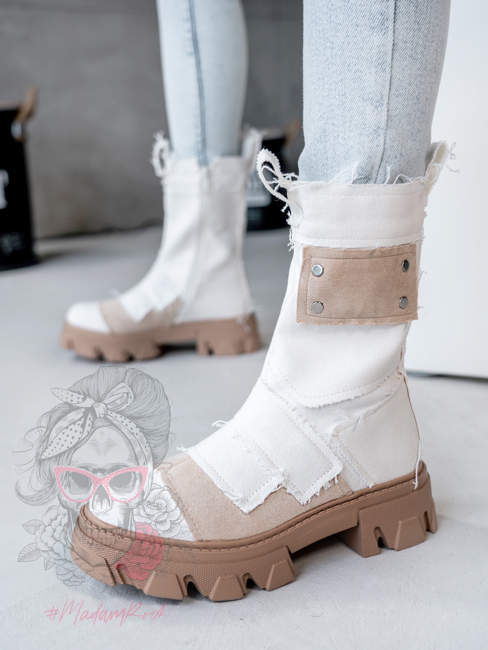 Trapery wiosenne Rock Relaxat białe