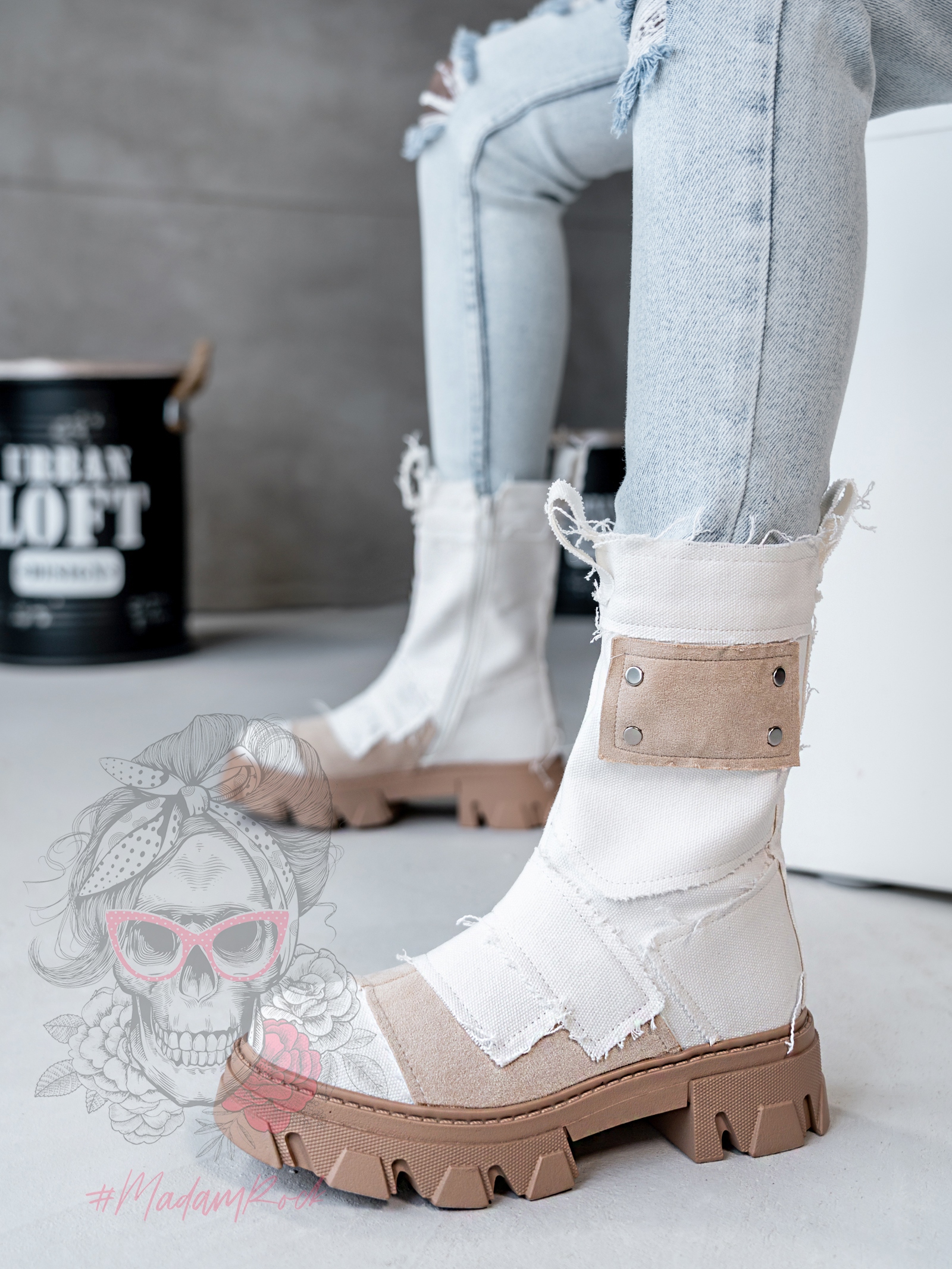 Trapery wiosenne Rock Relaxat białe