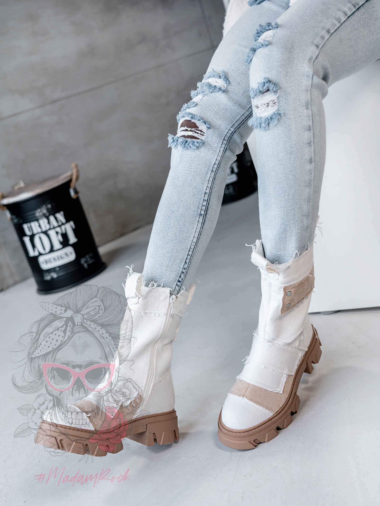 Trapery wiosenne Rock Relaxat białe