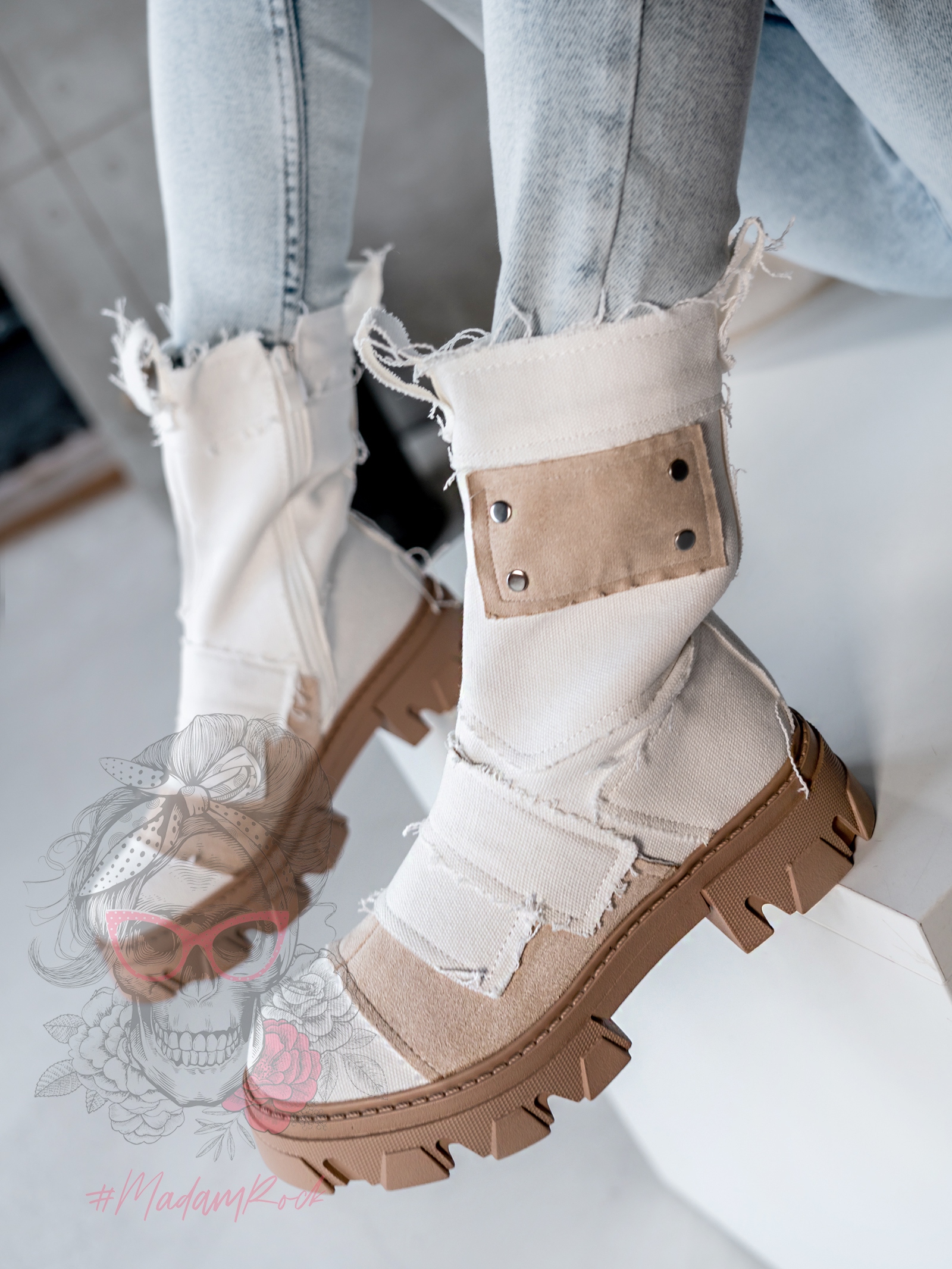 Trapery wiosenne Rock Relaxat białe