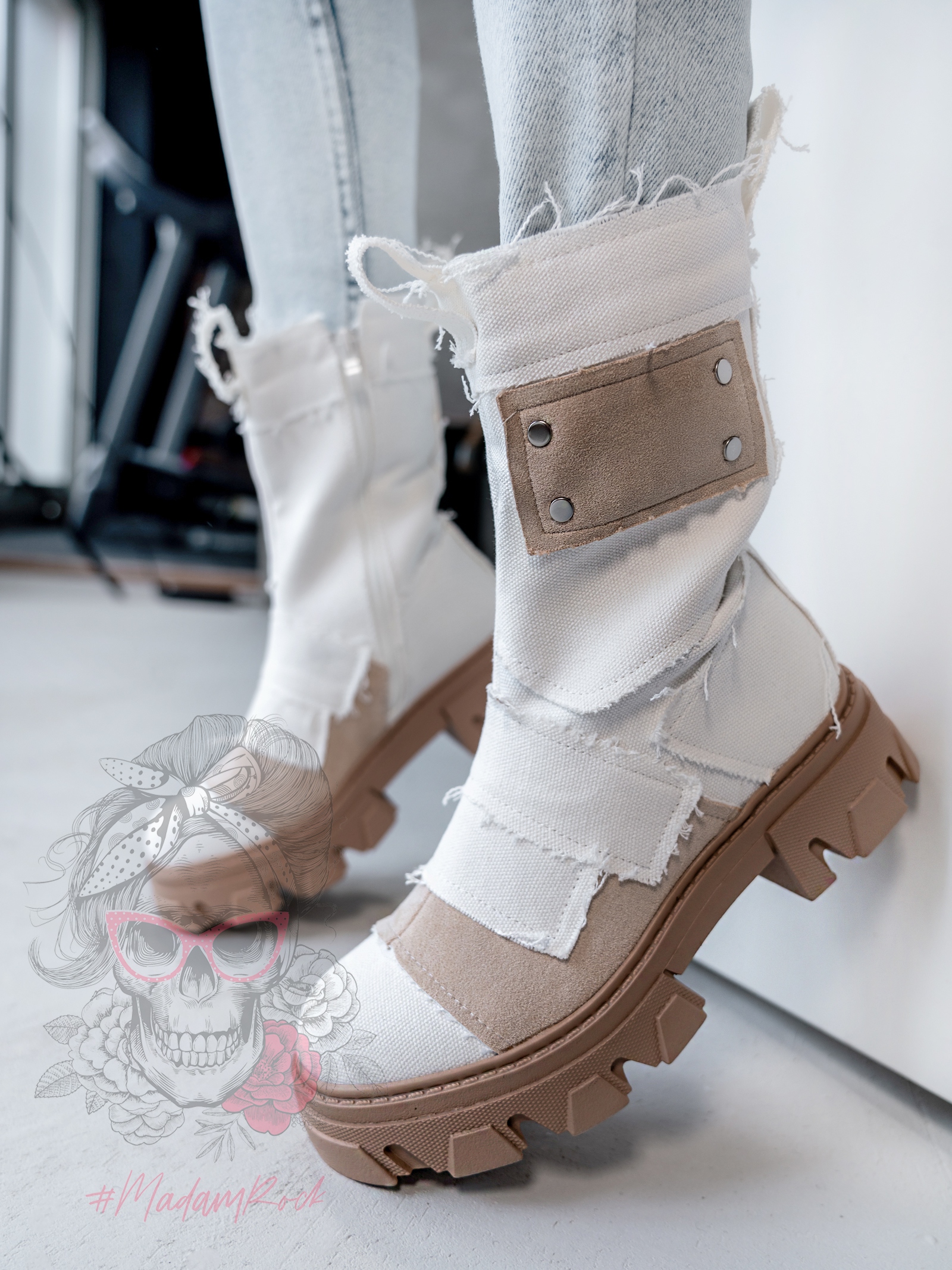 Trapery wiosenne Rock Relaxat białe