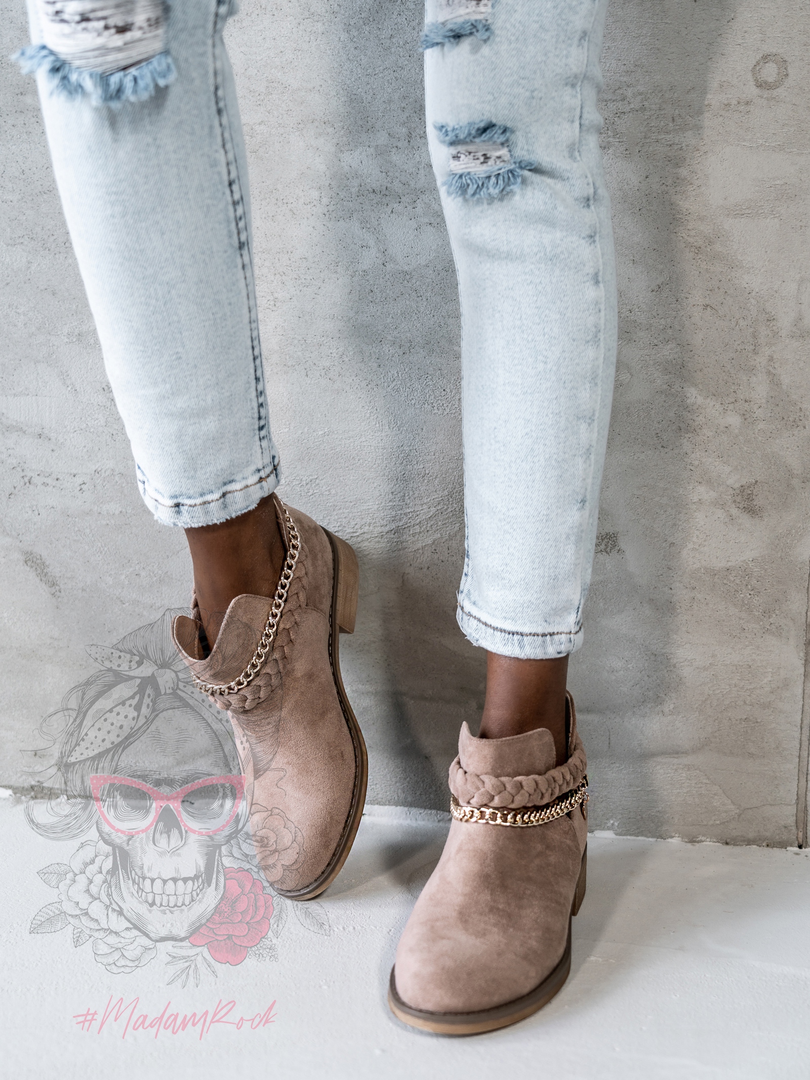 Botki krótkie Madam Oest cappuccino Botki krótkie Madam Oest cappuccino