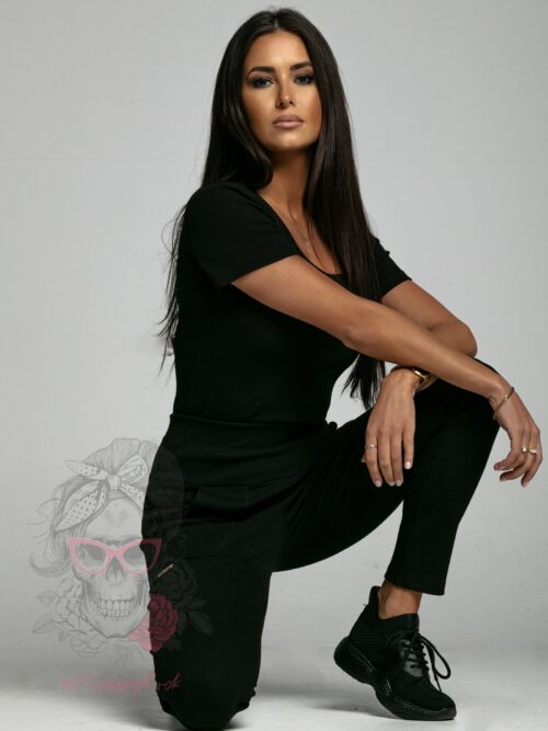 Komplet prążkowany LA Claro czarny