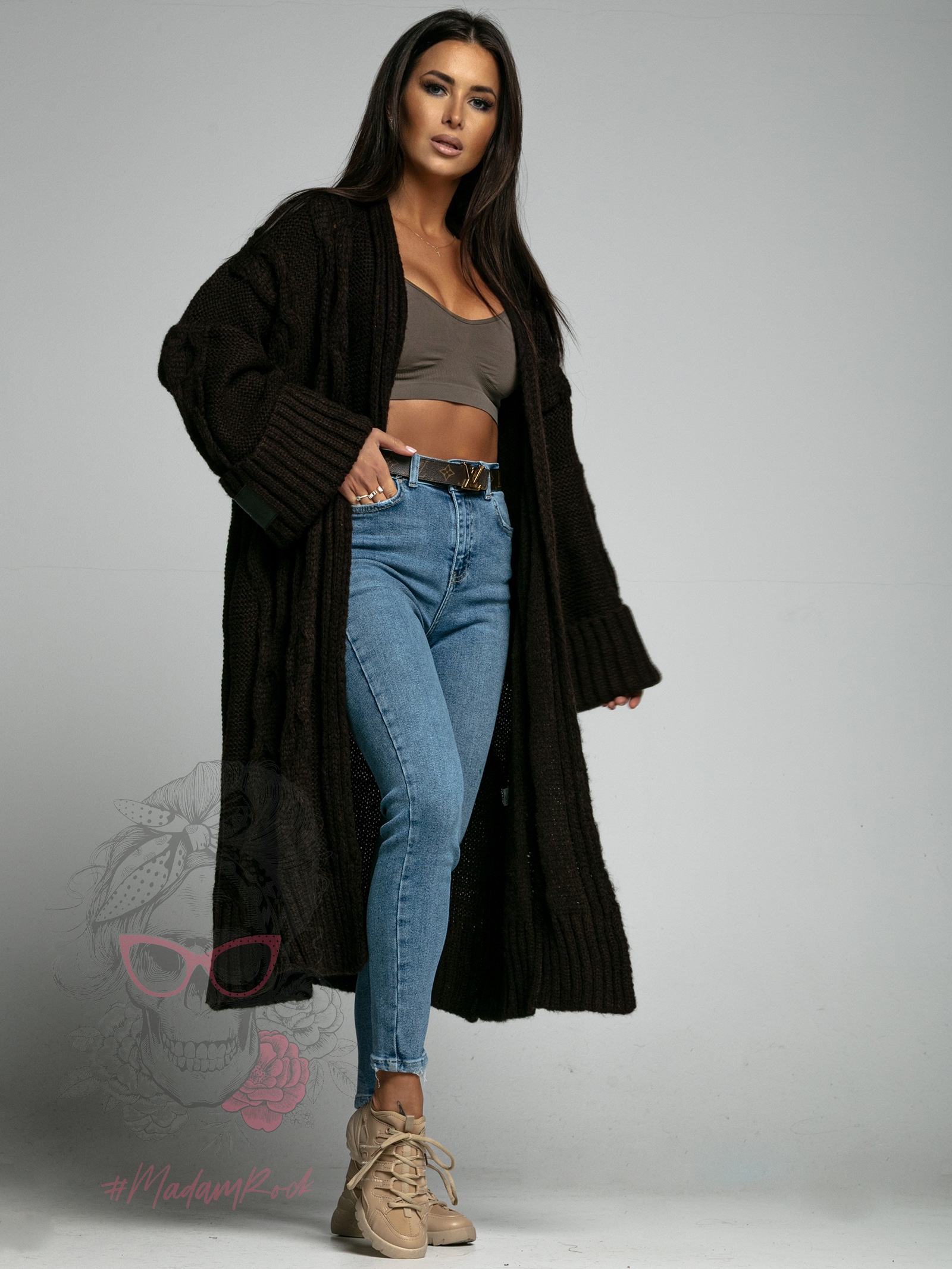 Kardigan premium MC Trenza czekoladowy