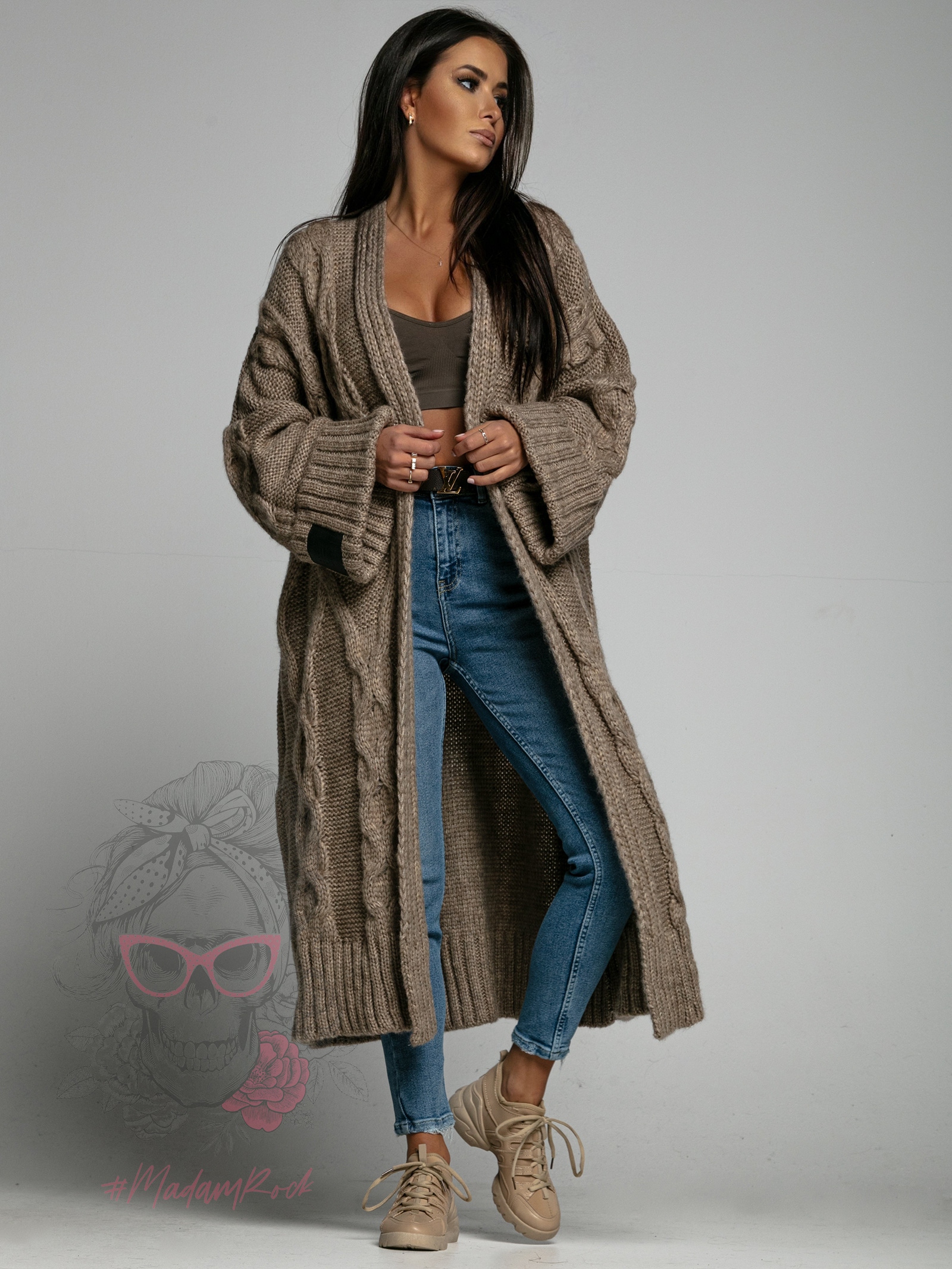 Kardigan premium MC Trenza cappuccino