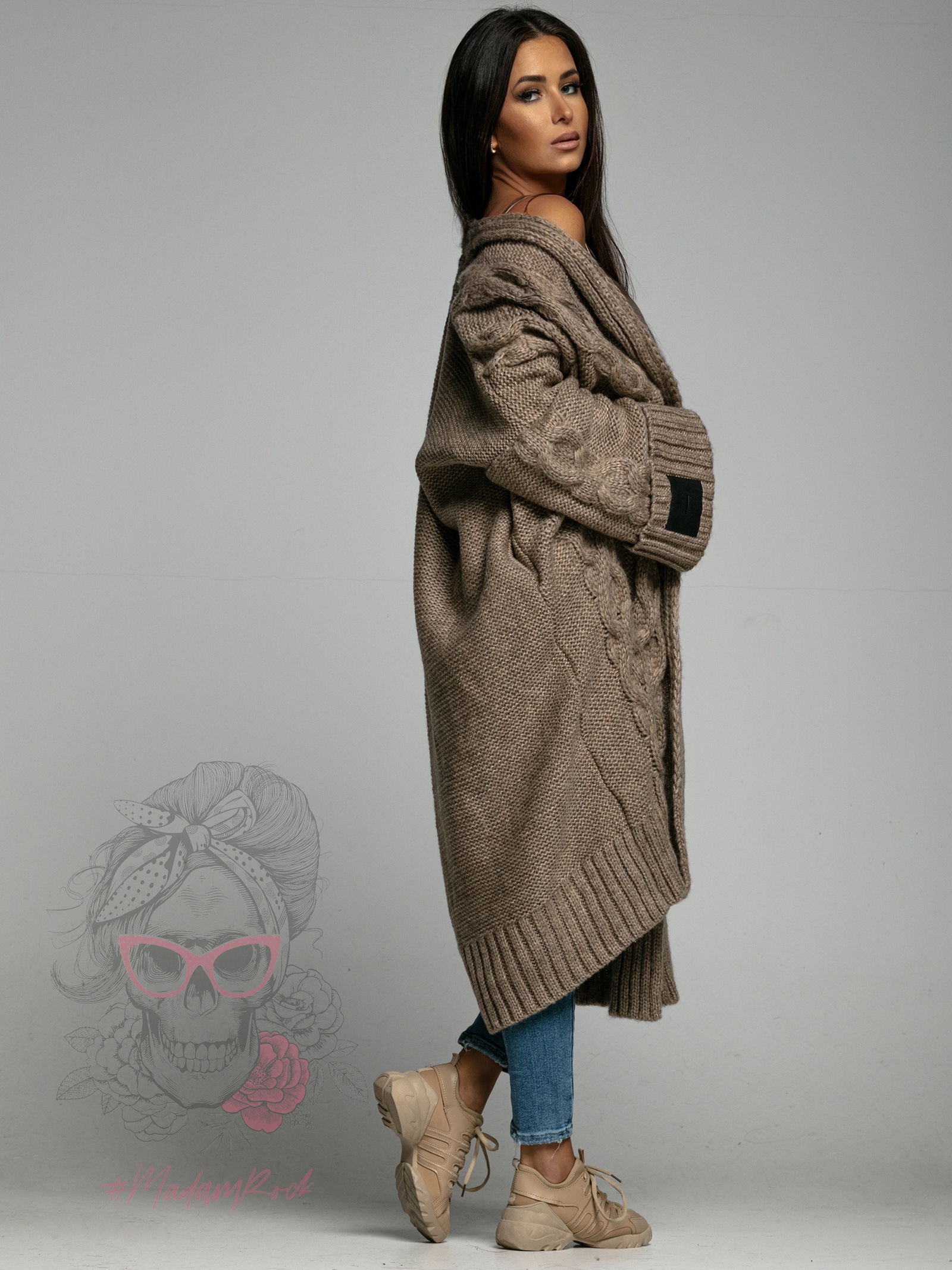 Kardigan premium MC Trenza cappuccino