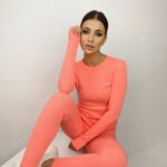 Komplet dopasowany Set Line neonowy pomarańczowy