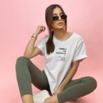 - WYPRZEDANE - T-shirt bawełniany Kiara ecru