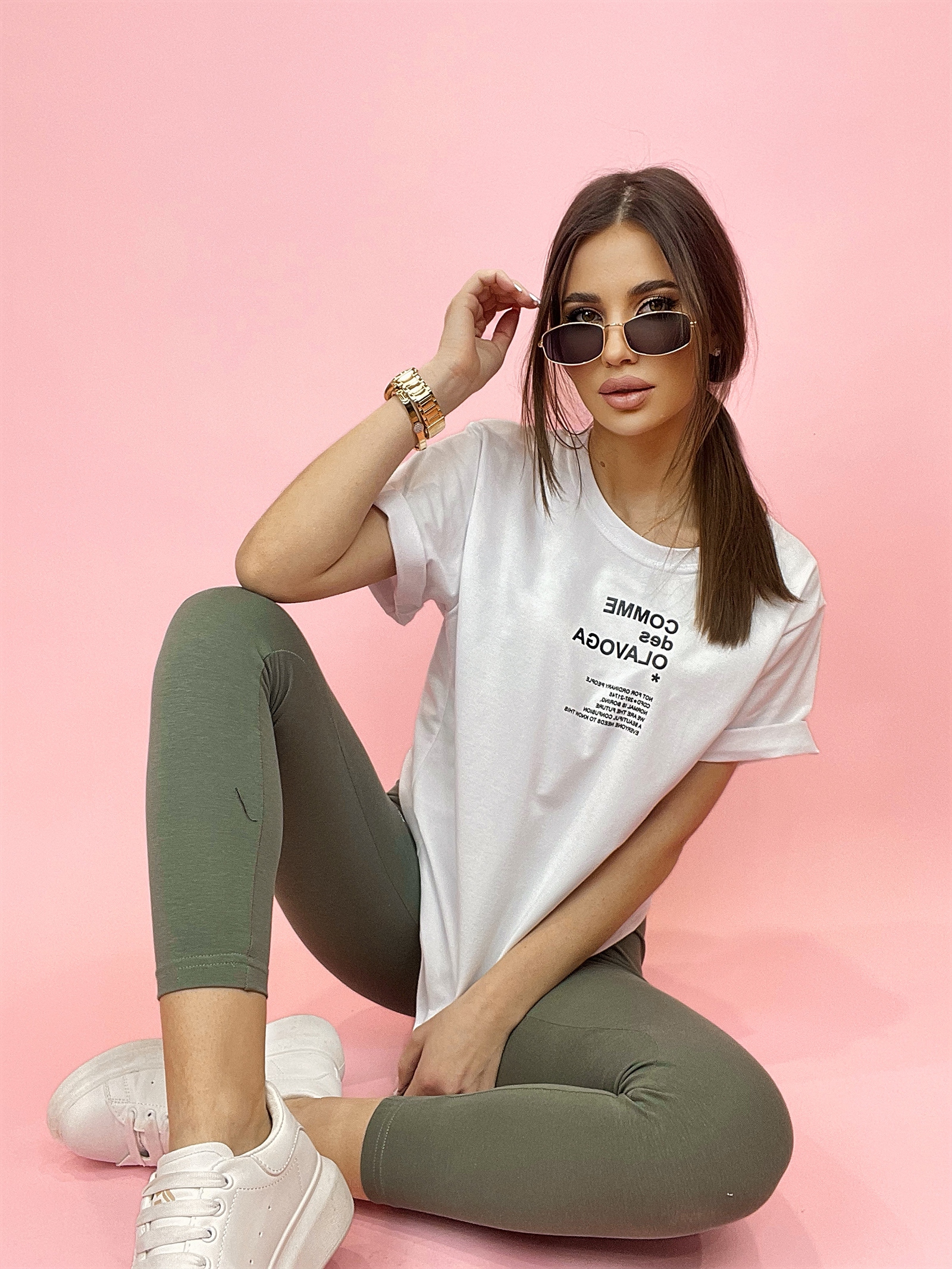 - WYPRZEDANE - T-shirt bawełniany Kiara ecru