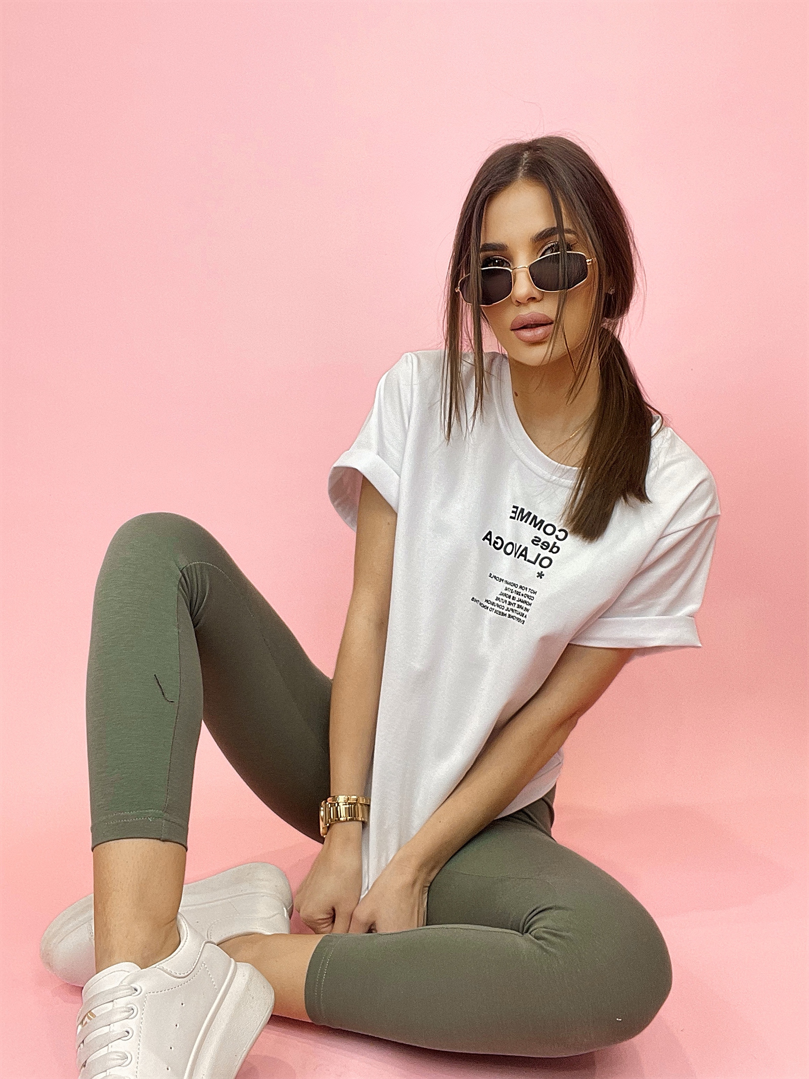 - WYPRZEDANE - T-shirt bawełniany Kiara ecru