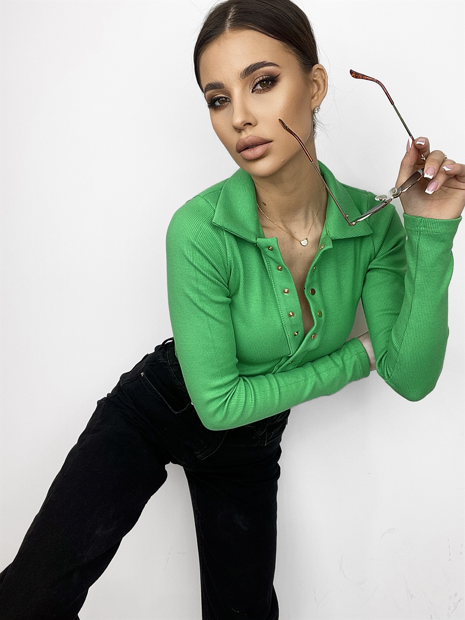 Body z kołnierzykiem Luna zielone