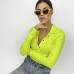 Body z kołnierzykiem Luna limonkowe