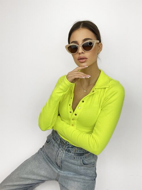 Body z kołnierzykiem Luna limonkowe