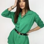 Koszula długa oversize Calm zielona