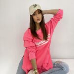 Bluza długa oversize Lumi neonowa różowa