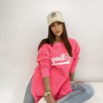 Bluza długa oversize Lumi neonowa różowa