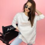 Bluza długa oversize Lumi ecru