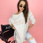 Bluza długa oversize Lumi ecru
