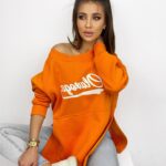 Bluza długa oversize Lumi pomarańczowa