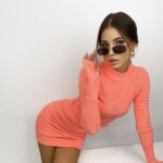 Sukienka dopasowana Chloe pomarańczowa