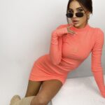 Sukienka dopasowana Chloe pomarańczowa