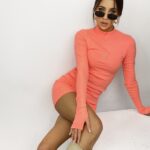 Sukienka dopasowana Chloe pomarańczowa