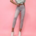 Legginsy bawełniane Des szare