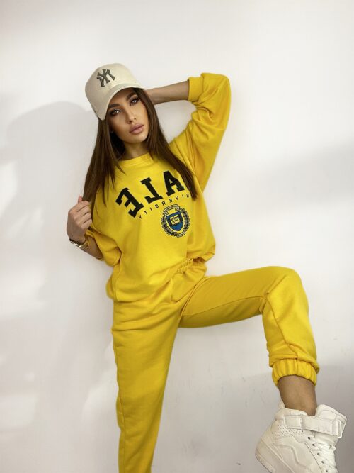 Komplet bawełniany Yale żółty