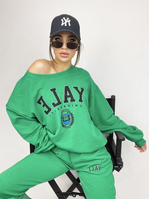 - WYPRZEDANE - Komplet bawełniany Yale zielony