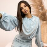 Komplet welurowy Bella błękitny