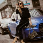 Komplet welurowy Logo Stripe Woman czarny