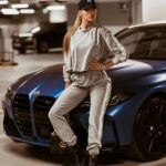 Komplet welurowy Logo Stripe Woman szary