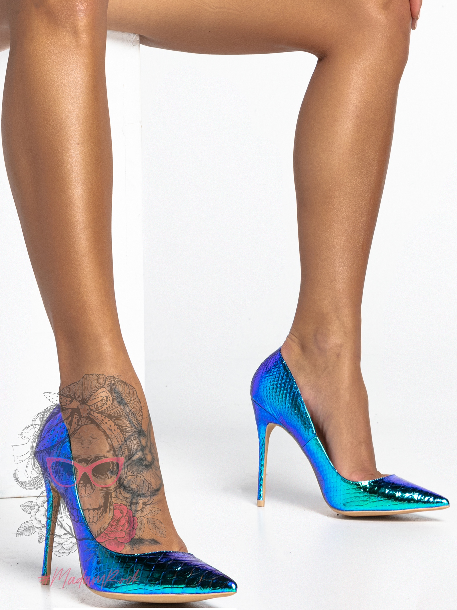 Czółenka Madam Honey kameleon zielone