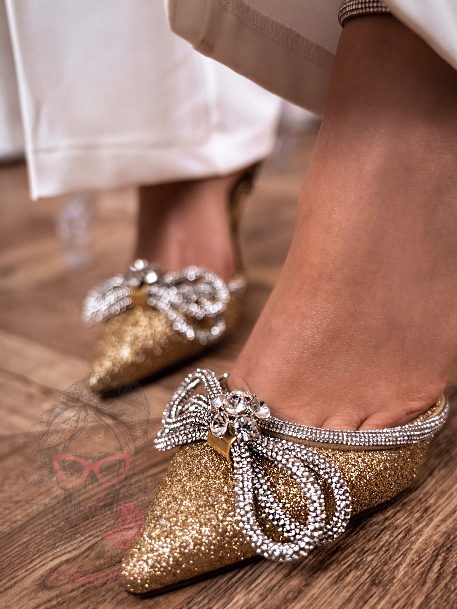 Czółenka brokatowe Pretty Woman V złote