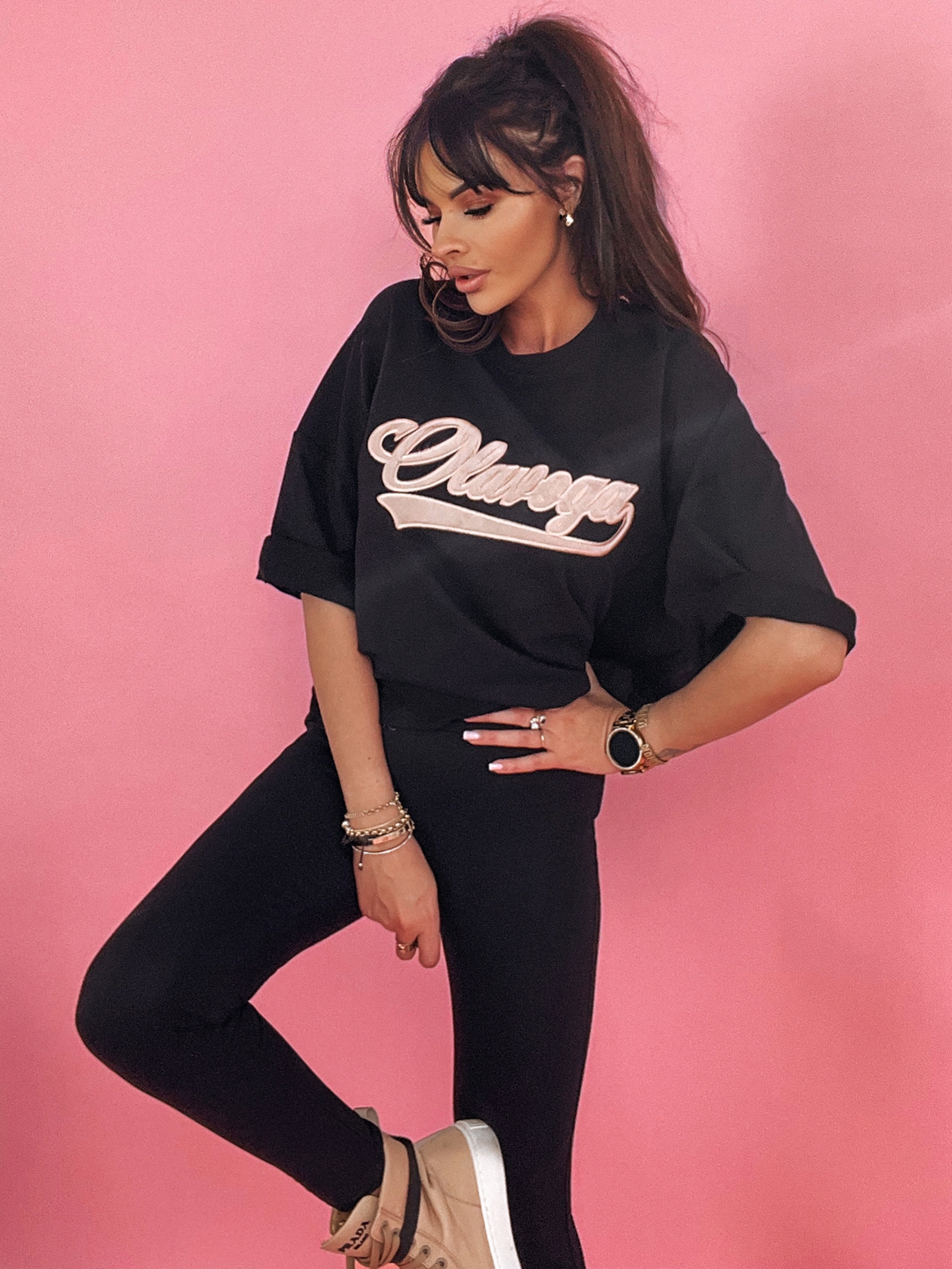 Komplet bawełniany New York czarny