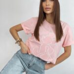 -wyprzedane-T-shirt klasyczny bawełniany Mouse pudrowy