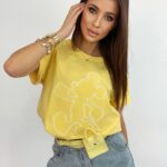 -wyprzedane-T-shirt klasyczny bawełniany Mouse żółty