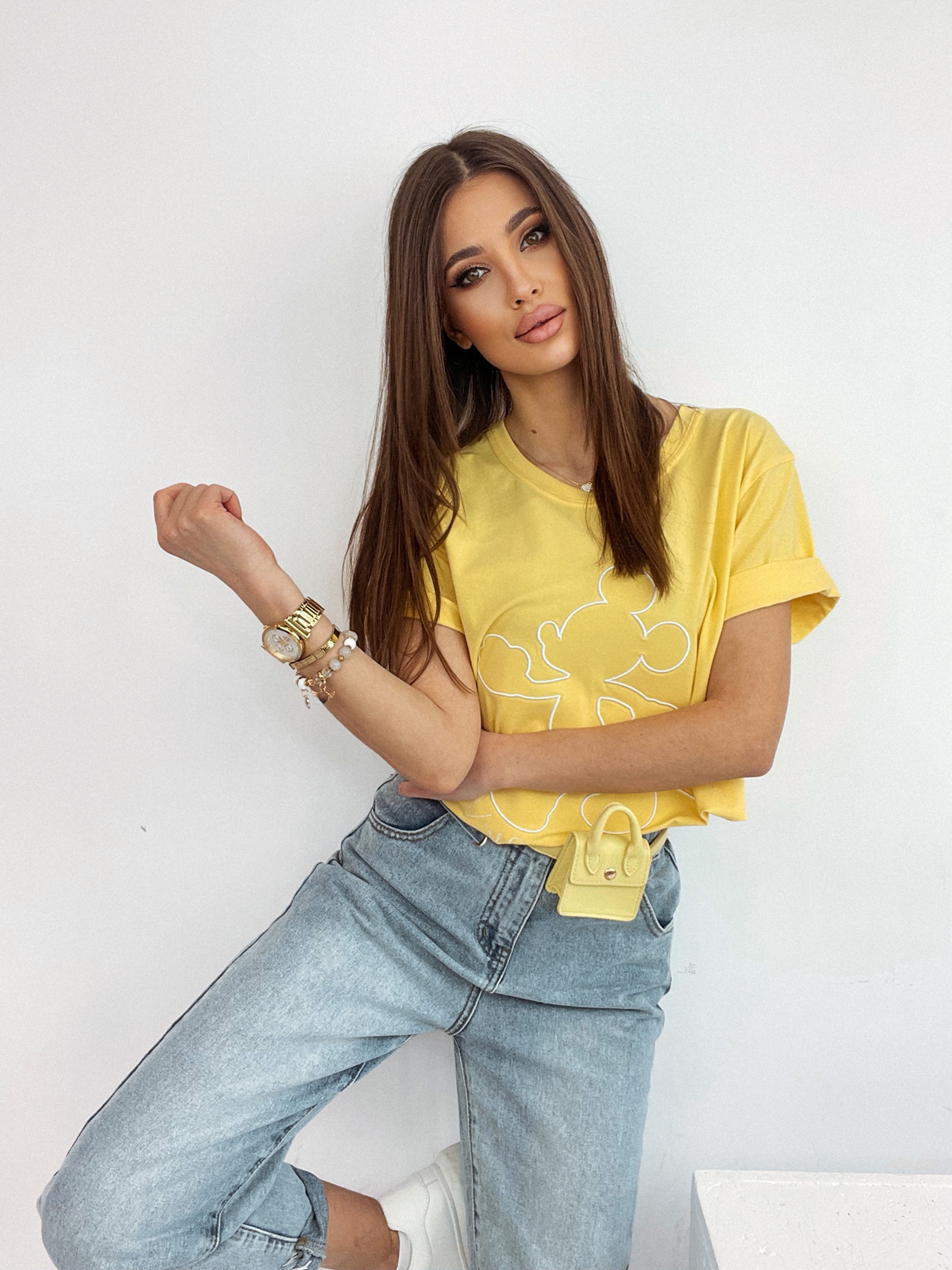 -wyprzedane-T-shirt klasyczny bawełniany Mouse żółty -wyprzedane-T-shirt klasyczny bawełniany Mouse żółty