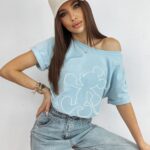 -wyprzedane-T-shirt klasyczny bawełniany Mouse błękitny