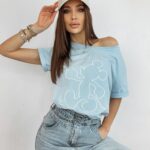 -wyprzedane-T-shirt klasyczny bawełniany Mouse błękitny