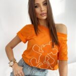 -wyprzedane-T-shirt klasyczny bawełniany Mouse pomarańczowy