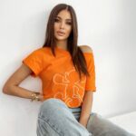 -wyprzedane-T-shirt klasyczny bawełniany Mouse pomarańczowy