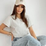 -wyprzedane-T-shirt klasyczny bawełniany Mouse szary melanż