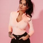 Body welurowe z zipem Alania neonowe pomarańczowe