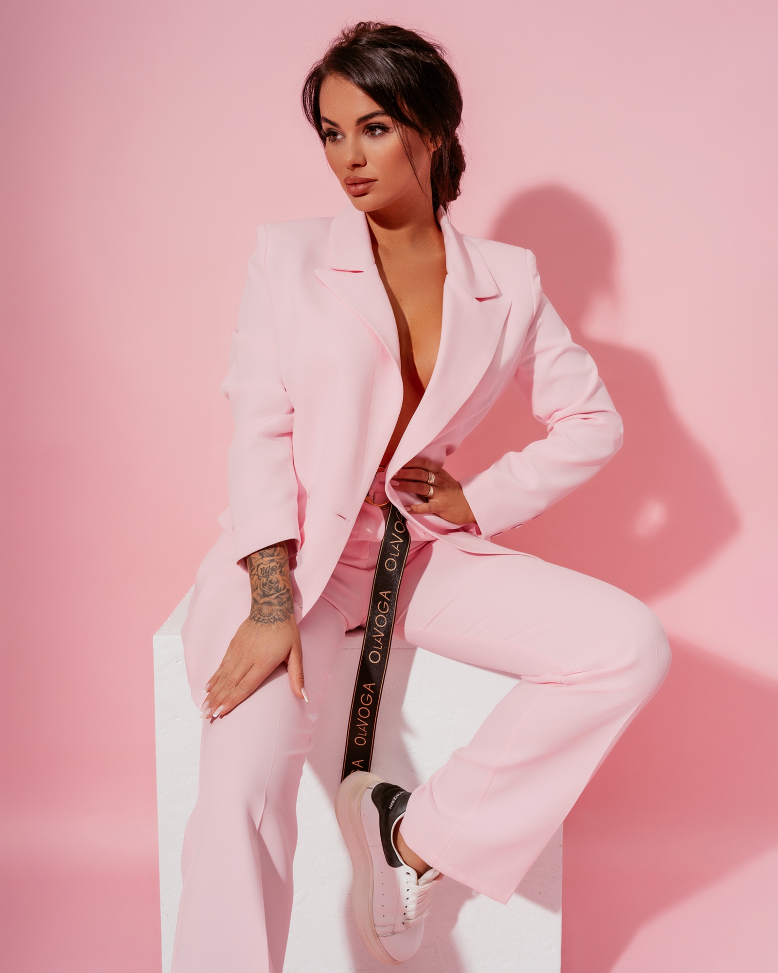 Komplet elegancki Porto pudrowy Komplet elegancki Porto pudrowy