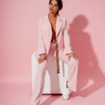 Komplet elegancki Porto pudrowy