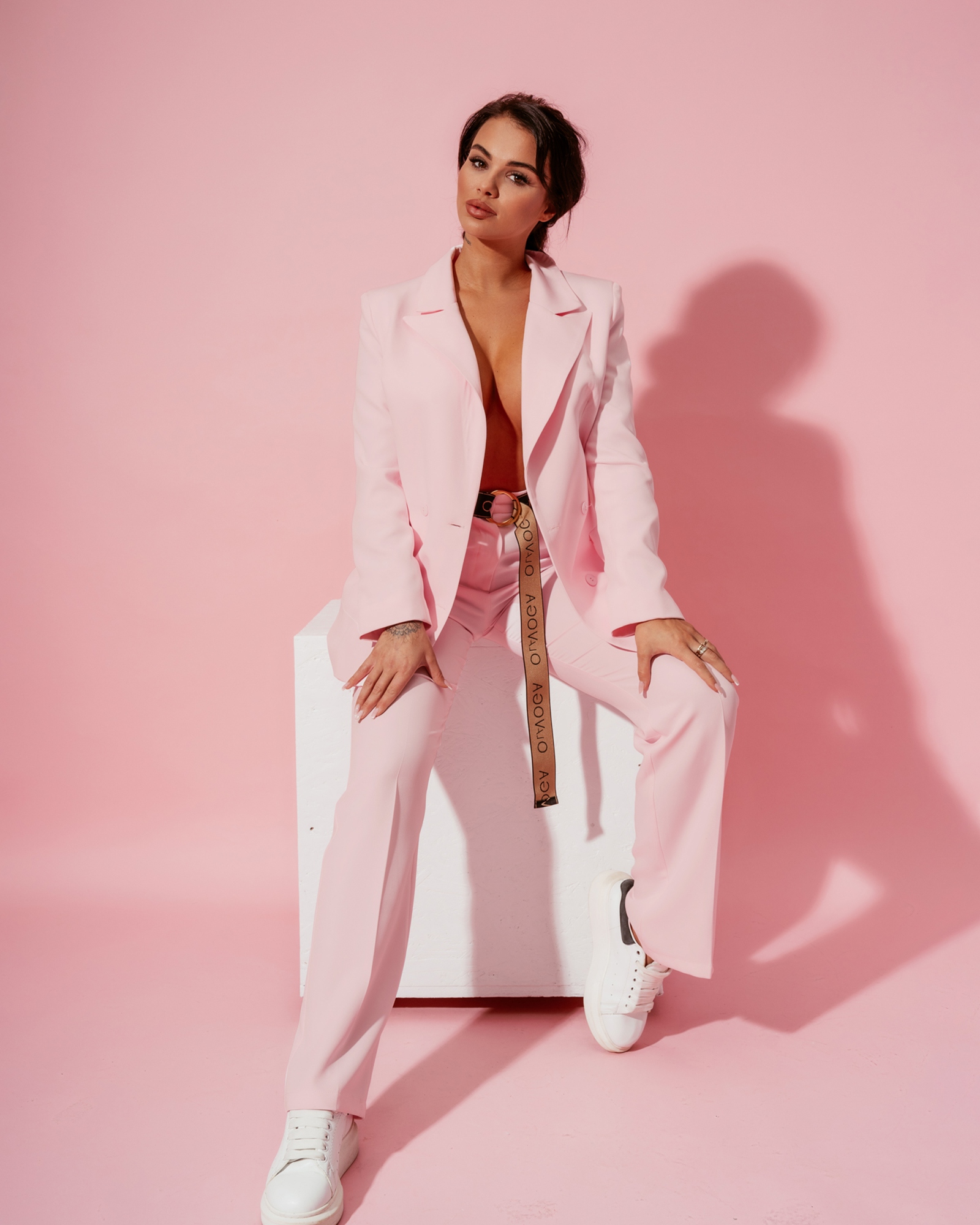 Komplet elegancki Porto pudrowy Komplet elegancki Porto pudrowy