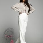 Koszula elegancka muślinowa Leya beżowa