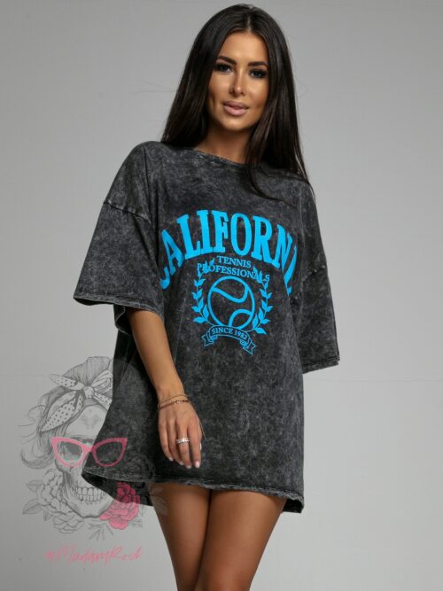 T-shirt dekatyzowany California szary