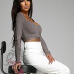 Bluzka bandażowa Raflo ziemista